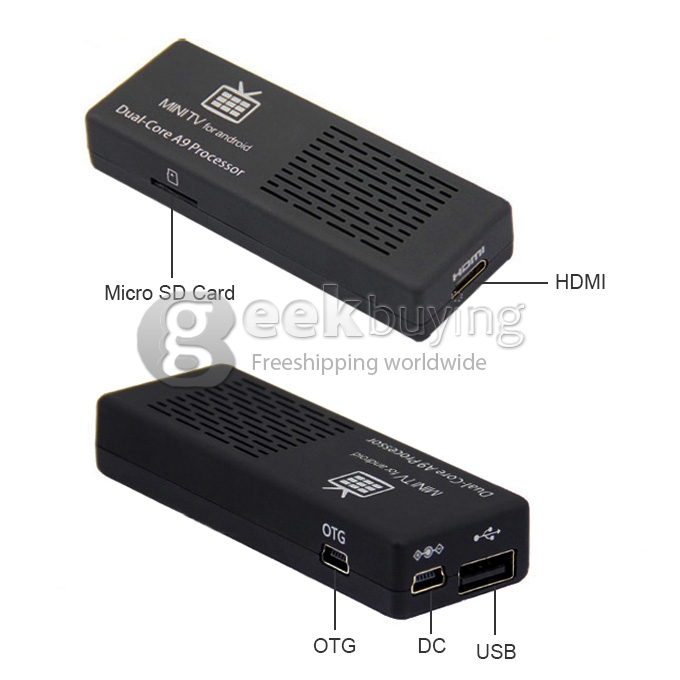Rikomagic MK802 III RK3066 1.6GHz Cortex A9 Dual Core Android 4.1 Mini PC TV Box Dongle 1G/8G Support HDMI Black
