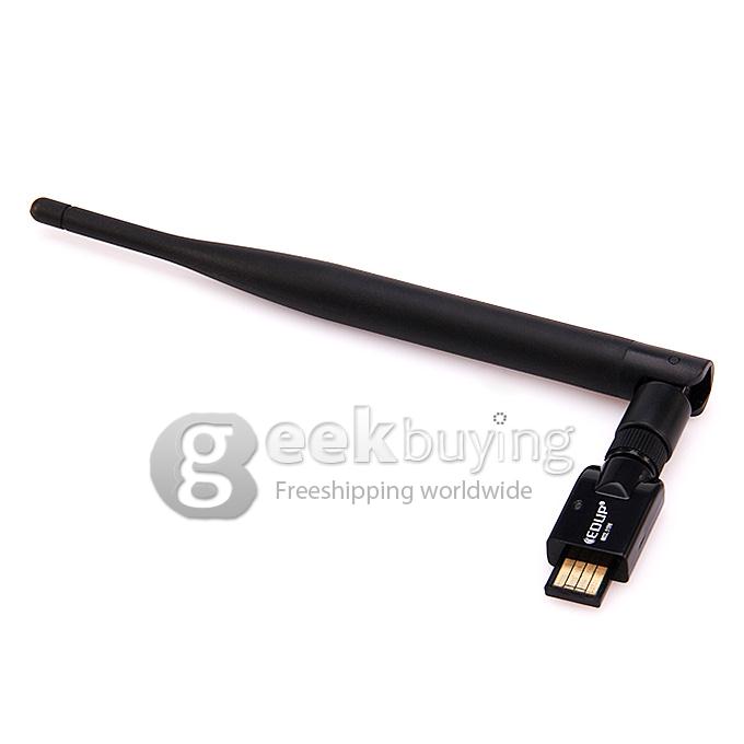 EDUP EP-MS150N 2.4GHz 802.11n/b/g 150Mbps USB2.0 Wireless Adapter LAN Card with Detachable 6dBi Antenna