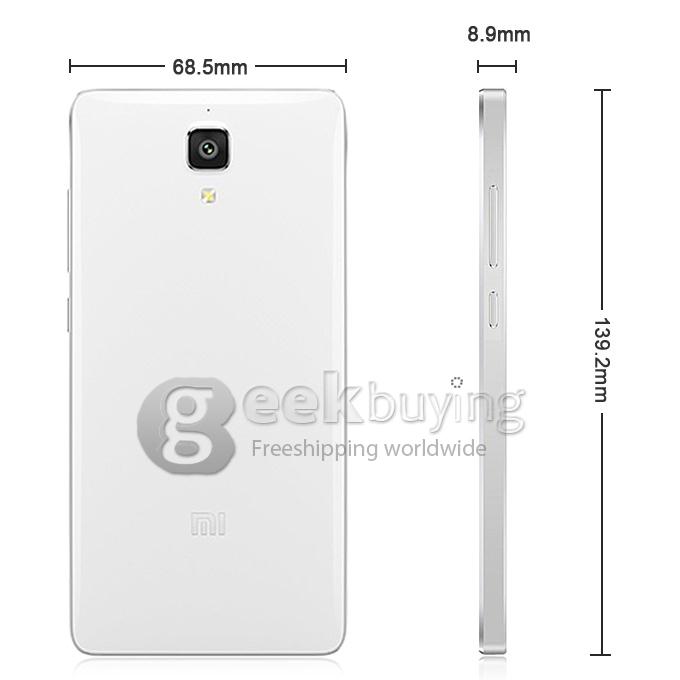 [HK Stock]Xiaomi M4/Mi4 Snapdragon801 Krait 400 Quad Core 2.5GHz 5.0Inch MIUI V5 Smartphone 3GB RAM 16GB ROM 13MP Sony Camera- White