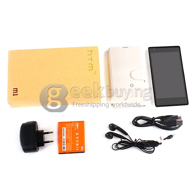 HTM M1 MTK6572 Dual Core 1.3GHz 4.7 Inch Android 4.2 OS Smartphone 512MB RAM 4G ROM 3G/GPS with Free leather Case - White