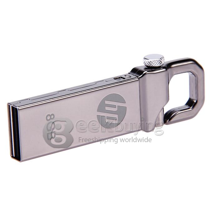 HP V250W 8GB USB 2.0 High Speed Flash Drive U Disk Memory Stick USB Drive with Keychain - Grey