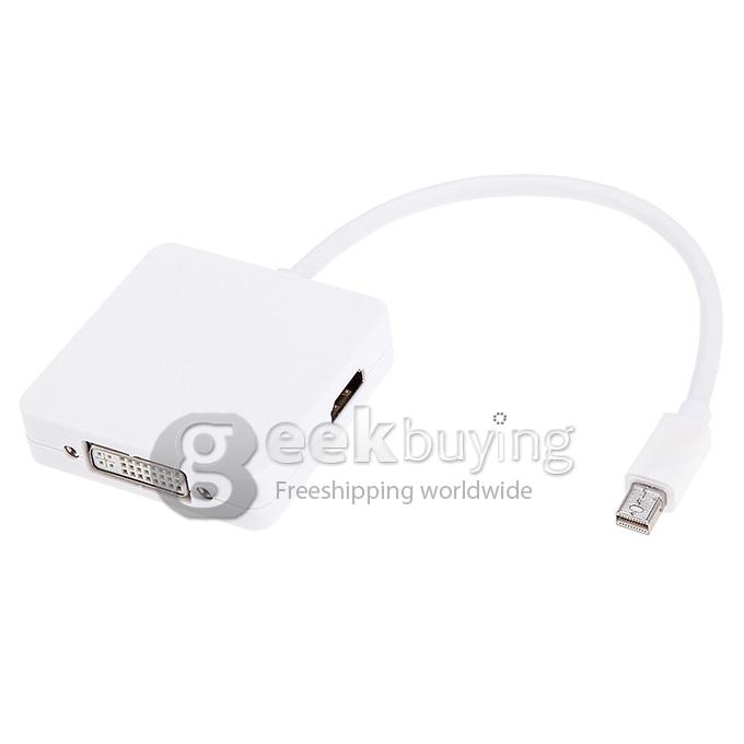 [US Stock] 3 in 1 Mini Display Port to HDMI/DVI/DP Converter Adapter for Surface Pro2 Pro3 Macbook