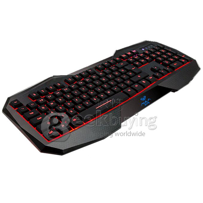 AULA Be Fire 3 Colors Backlight Keyboard USB Wired 104-Key Gaming Keyboard - Black