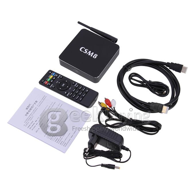 CSM8 Amlogic S802 Quad Core 2.0GHz Android 4.4 Mini TV BOX HDMI HDD Player 2G/16G Bluetooth Dual Band 2.4G/5G WIFI XBMC AV Miracast - Black