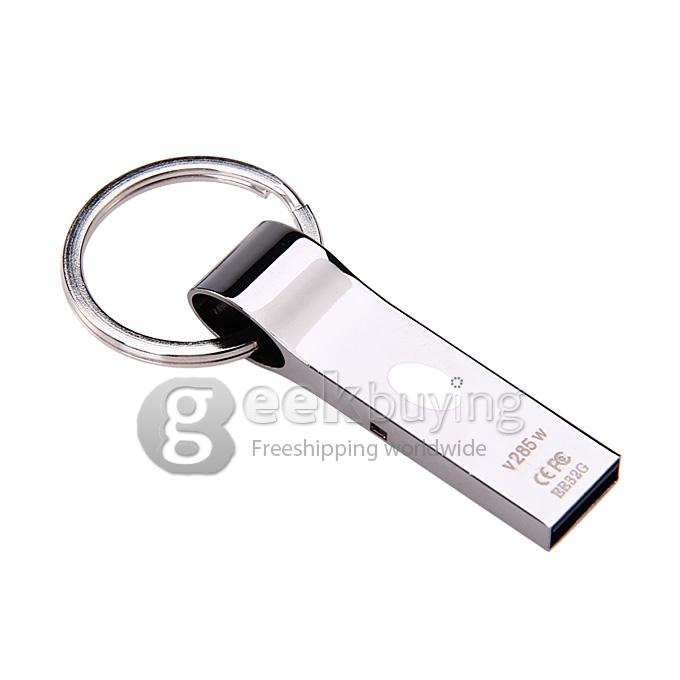 HP V285 USB 2.0 32GB High Speed Flash Drive U Disk Memory Stick USB Drive with Keychain - Silver