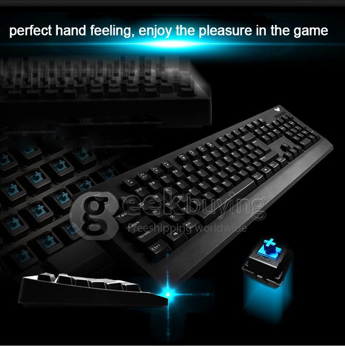 AULA Mechanical Demon King 3-district Professional USB Wired Gaming Keyboard with 104 keys - gray