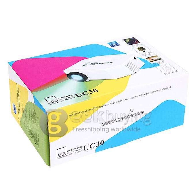 UC30 1080P Portable Led Projector HDMI Home Theater Projector Support HDMI VGA AV USB Digital projector for PC US Plug