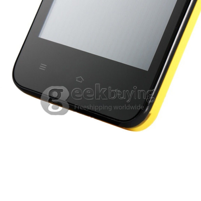 CUBOT GT72 4.0 Inch WVGA MTK6572 Dual Core 1.2GHz Smart Phone 2.0MP camera Android 4.2 OS GPS/WiFi with Free Case-Yellow