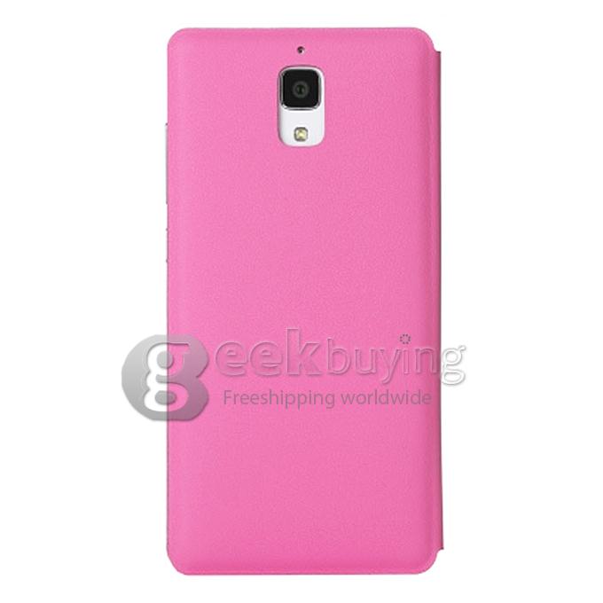 Original Xiaomi Mi4 Leather Case Ultra Thin and High Quality Cover Function For Xiaomi Mi 4 -Pink