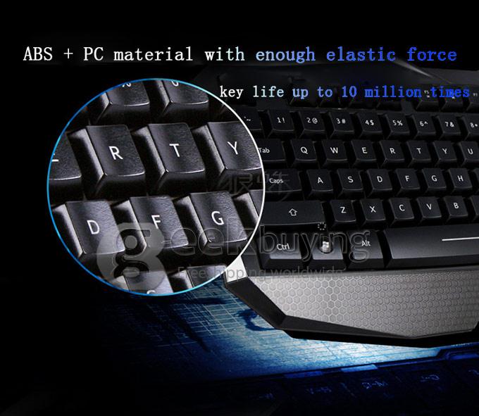 AULA Be Fire 3 Colors Backlight Keyboard USB Wired 104-Key Gaming Keyboard - Black
