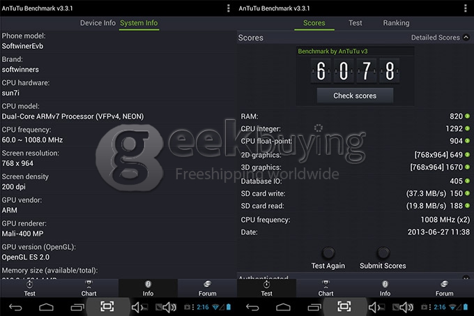 8 Inch AllWinner A20 Dual Core Cortex A7 Android 4.2 OS 1G/8G 1024*768 Capacitive Touch Screen Silver