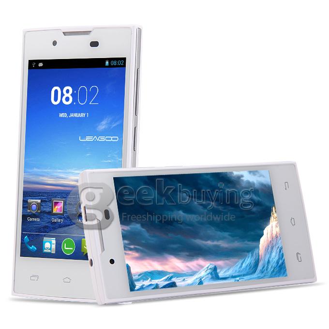 Leagoo Lead 4 MTK6572 Dual Core 1.0GHz 4.0 Inch Android 4.2 OS Smartphone 512MB RAM 4GB ROM WVGA Capacitive Touch Screen 3.0MP 3G-White