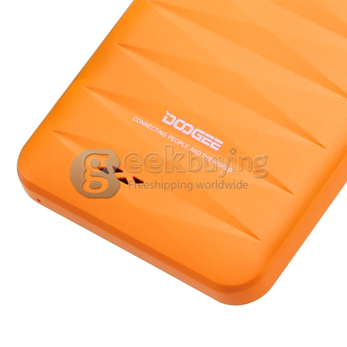 [HK Stock]Doogee DG800 MTK6582 Quad Core 1.3GHz 4.5 Inch Android 4.4 OS Smartphone 1GB RAM 8GB ROM IPS QHD Screen 13.0MP 3G GPS OTG OTA Back Touch - Orange