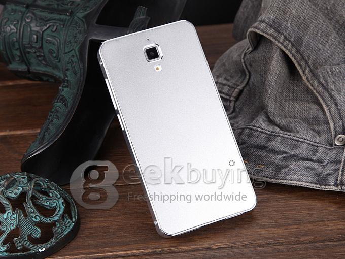 [Spain Stock] Luxury Fashion Ultrathin Aluminum Full Metal Back Cover Hard Case for Xiaomi 4 Mi4 - Silver