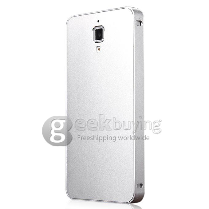 [Spain Stock] Luxury Fashion Ultrathin Aluminum Full Metal Back Cover Hard Case for Xiaomi 4 Mi4 - Silver