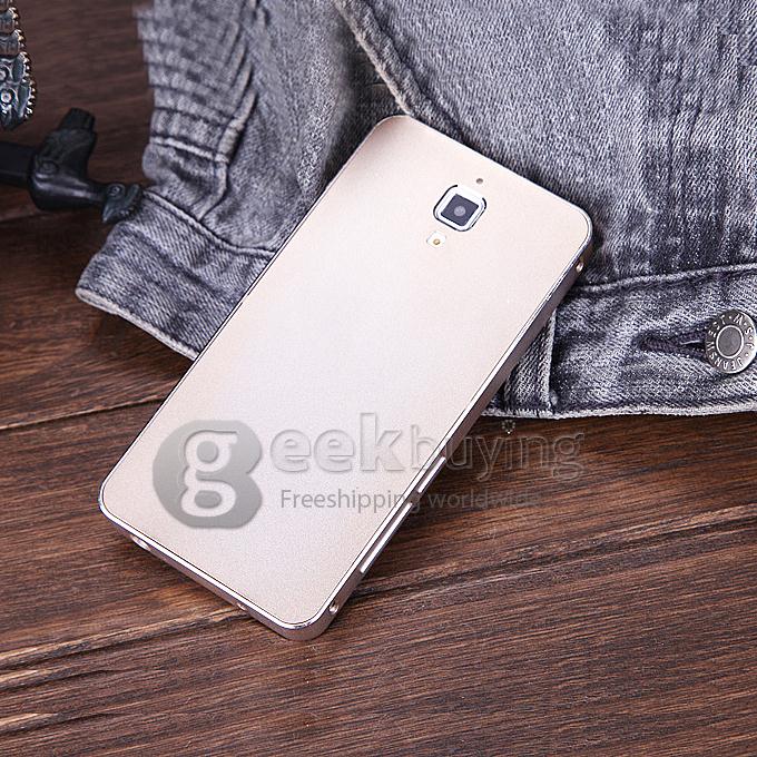[Spain Stock] Luxury Fashion Ultrathin Aluminum Full Metal Back Cover Hard Case For Xiaomi 4 Mi4 -Golden