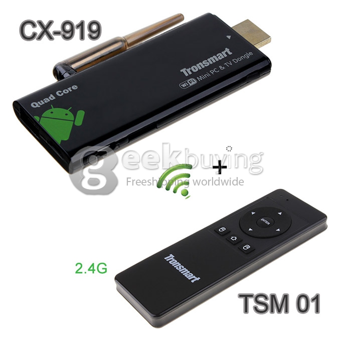 Bundle Tronsmart CX-919 RK3188T Quad Core TV Dongle + Tronsmart TSM01 English Version Air Mouse + Keyboard
