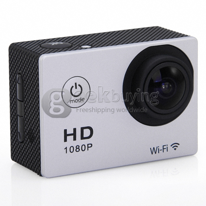 New WiFi Action Camera 12MP 1080P H.264 1.5 Inch 170 Wide Angle Lens Waterproof Diving HD Camcorder SJ4000 Style - Sliver
