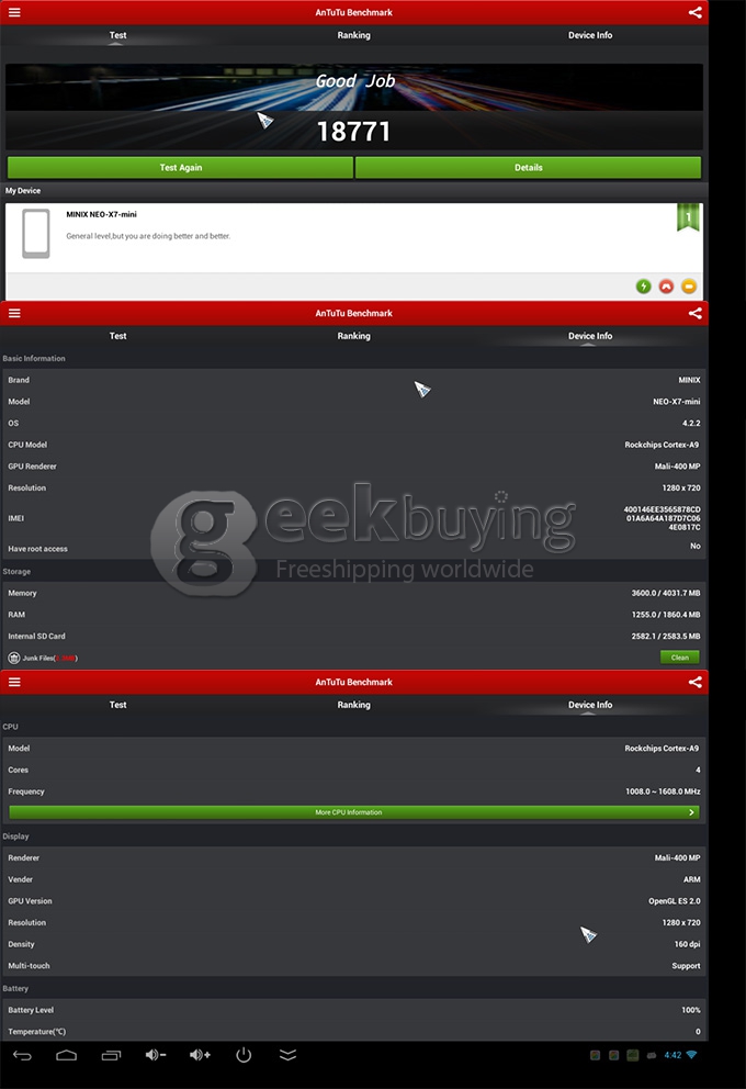 NEW MINIX NEO X7 MINI Rockchip RK3188 Quad Core Cortex A9 Android 4.2.2 1.6GHz Mini TV BOX HDMI HDD Player 2GB/8GB Bluetooth RJ45 - Black