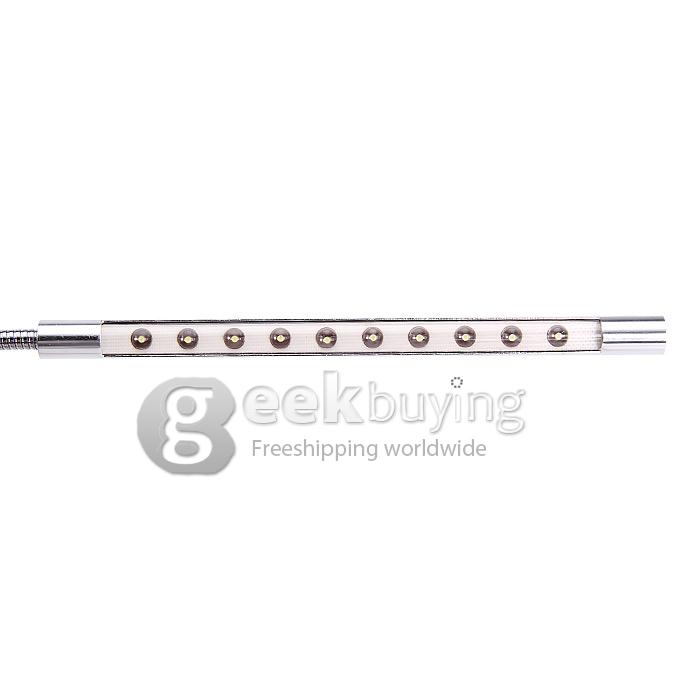 Flexible 611 10-LED USB Illuminating Light for Laptop - White