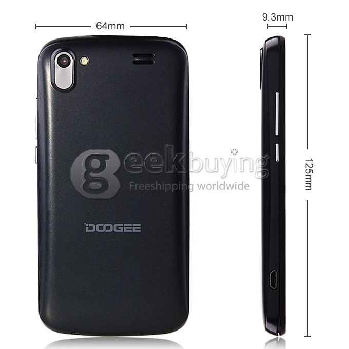 Doogee DG100 4.0inch WVGA Capacitive Screen MTK6572W Dual Core Smartphone 4GB ROM 5.0MP Camera Android 4.2 OS 3G/GPS-Grey
