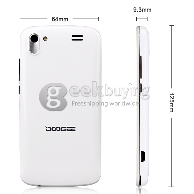 Doogee DG100 MTK6572W Dual Core 1.3GHz 4.0 Inch Android 4.2 OS Smartphone 512MB RAM 4GB ROM 5.0MP 3G/GPS White
