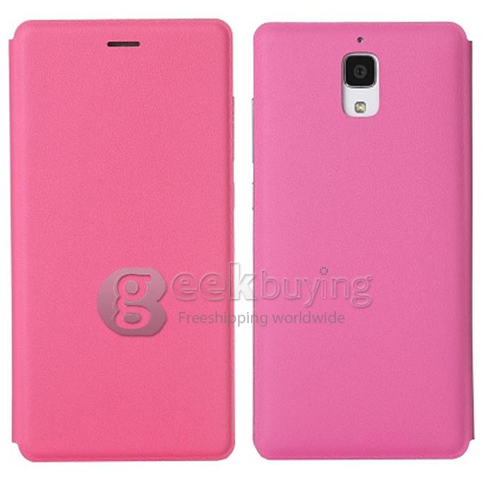 Original Xiaomi Mi4 Leather Case Ultra Thin and High Quality Cover Function For Xiaomi Mi 4 -Pink