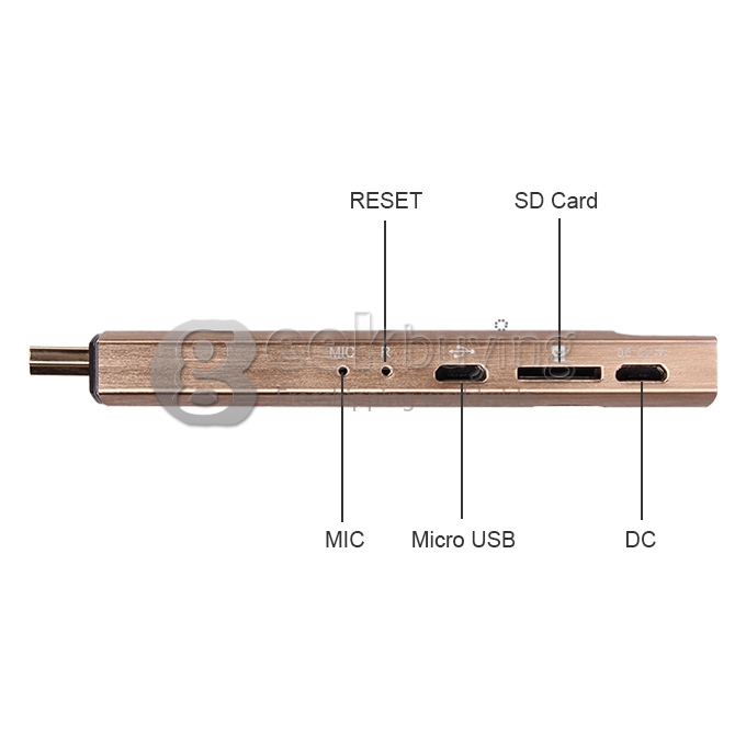 GK525 RK3188T Quad Core 1.4Ghz Android 4.2.2 Mini TV BOX Dongle 2G/8G Bluetooth 2.0MP Camera Mic External WIFI Antenna - Gold