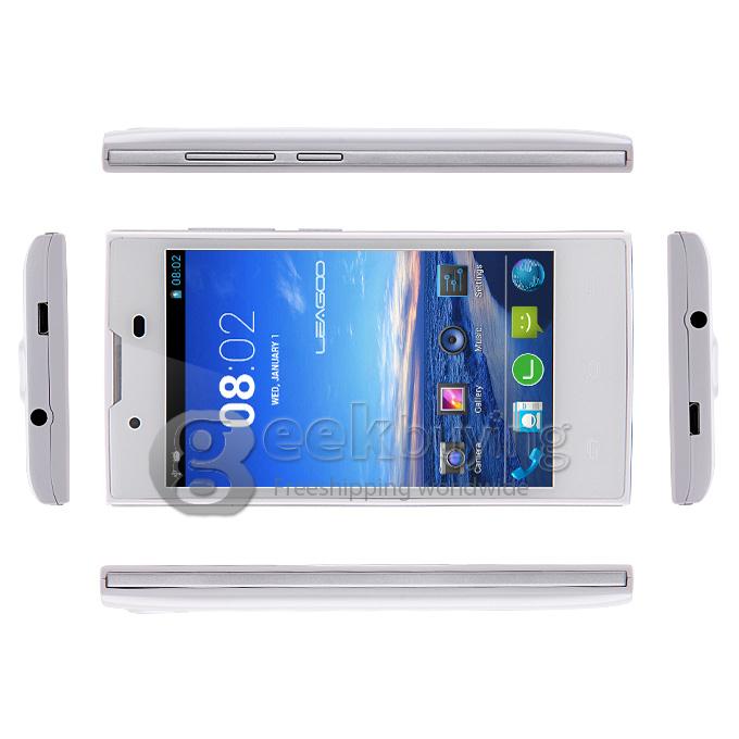 Leagoo Lead 4 MTK6572 Dual Core 1.0GHz 4.0 Inch Android 4.2 OS Smartphone 512MB RAM 4GB ROM WVGA Capacitive Touch Screen 3.0MP 3G-White