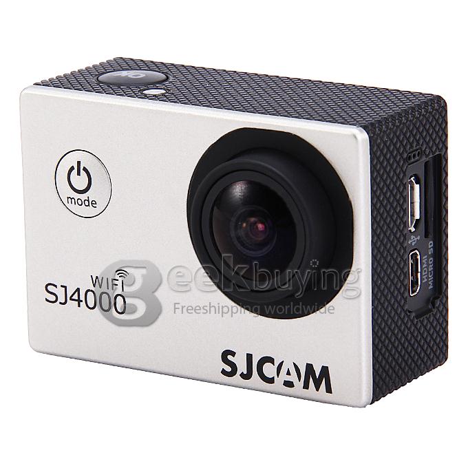 [US Stock]US PLUG SJCAM Original SJ4000 WiFi Action Camera Novatek 12MP 1080P H.264 1.5 Inch 170 Degree Wide Angle Lens Waterproof Diving HD Camcorder Car DVR support AV out - Silver