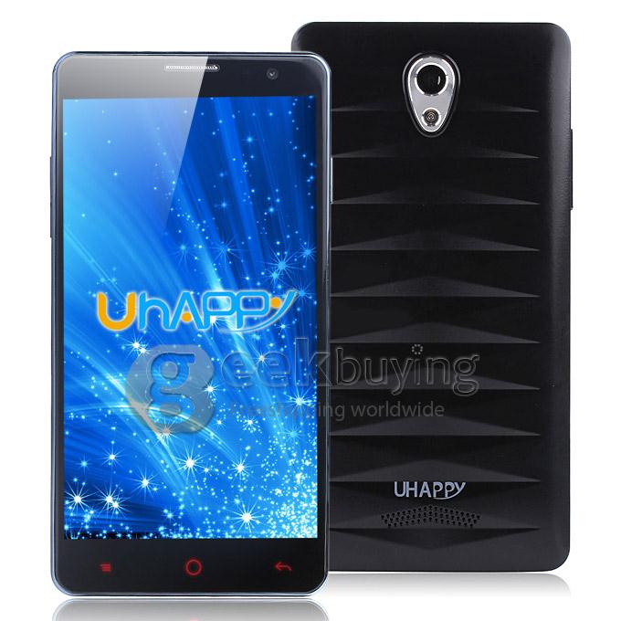 UHAPPY UP520 MTK6582 Quad Core 1.3GHz 5.0Inch Android 4.4.2 Smartphone 1GB RAM 8GB ROM IPS QHD Screen 8.0MP 3G GPS - Black