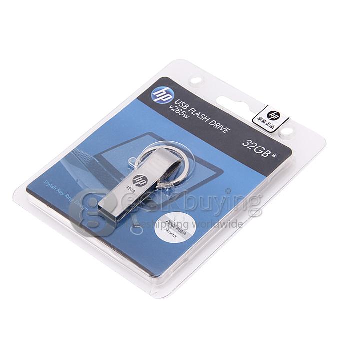 HP V285 USB 2.0 32GB High Speed Flash Drive U Disk Memory Stick USB Drive with Keychain - Silver