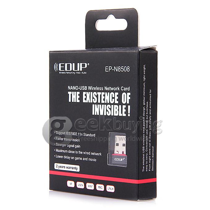 EDUP EP-N8508 Ultra-Mini Nano USB 2.0 802.11n 150Mbps Wifi/WLAN Wireless Network Card Adapter for Windows Vista/XP/7/MAC