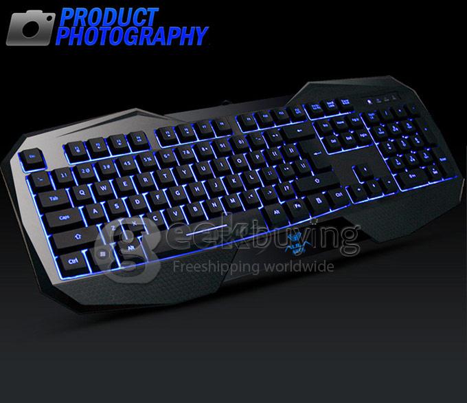 AULA Be Fire 3 Colors Backlight Keyboard USB Wired 104-Key Gaming Keyboard - Black