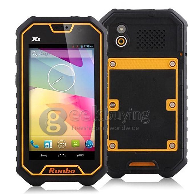 Runbo X6 MTK6589T Quad Core 1.5GHz 5Inch Android 4.2 OS Smartphone RAM 2GB+ROM 32GB 4200mAh battery GPS/SOS/Intercom phone Waterproof 