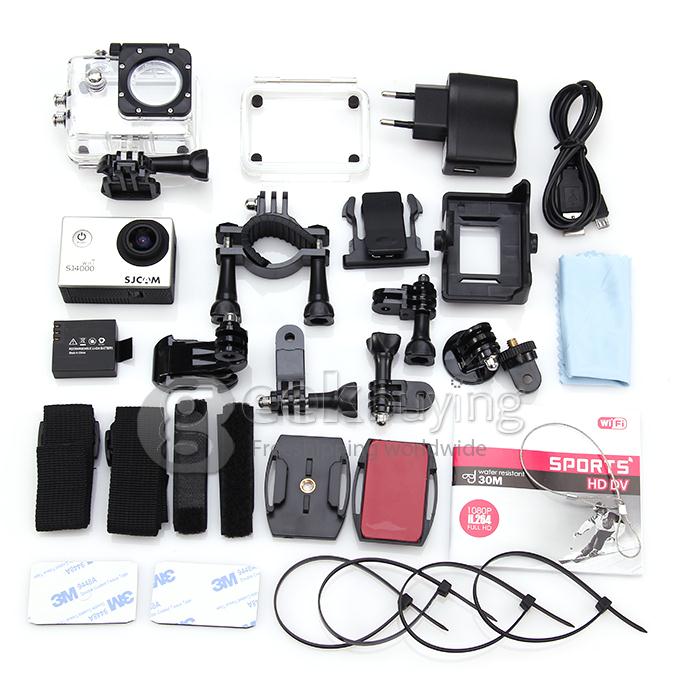 [US Stock]US PLUG SJCAM Original SJ4000 WiFi Action Camera Novatek 12MP 1080P H.264 1.5 Inch 170 Degree Wide Angle Lens Waterproof Diving HD Camcorder Car DVR support AV out - Silver