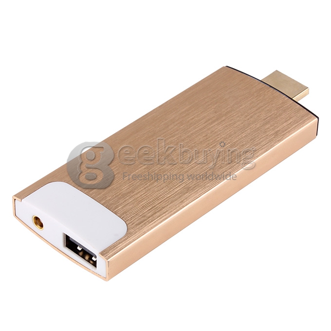 GK525 RK3188T Quad Core 1.4Ghz Android 4.2.2 Mini TV BOX Dongle 2G/8G Bluetooth 2.0MP Camera Mic External WIFI Antenna - Gold
