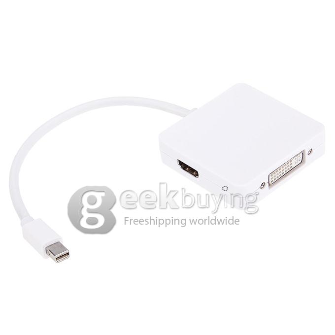 [US Stock] 3 in 1 Mini Display Port to HDMI/DVI/DP Converter Adapter for Surface Pro2 Pro3 Macbook