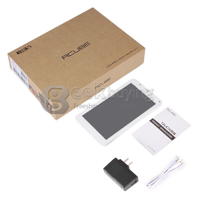 Cube TALK 7X U51GT MTK8382 Quad Core 7 Inch Android 4.2 OS 3G Phablet Tablet PC 1GB RAM 8GB ROM Capacitive Touch Screen 1024*600 - White