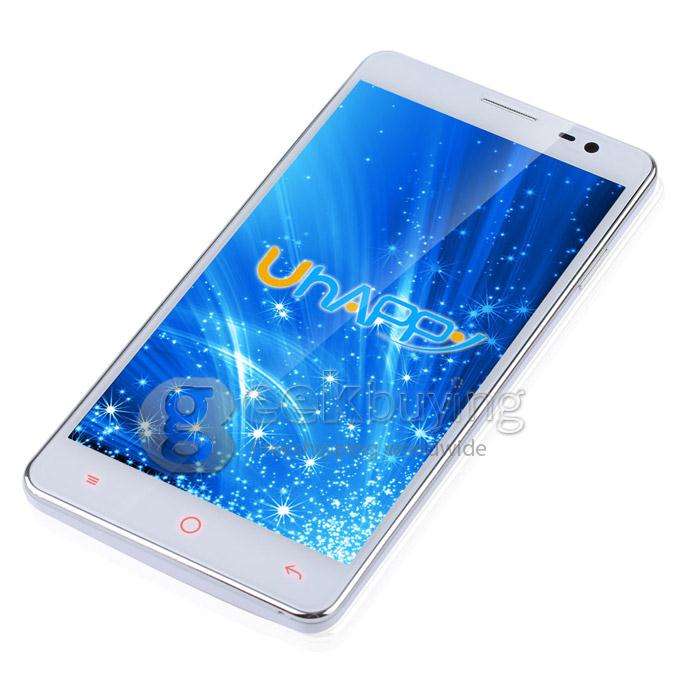 UHAPPY UP520 MTK6582 Quad Core 1.3GHz 5.0Inch Android 4.4.2 Smartphone 1GB RAM 8GB ROM IPS QHD Screen 8.0MP 3G GPS - White