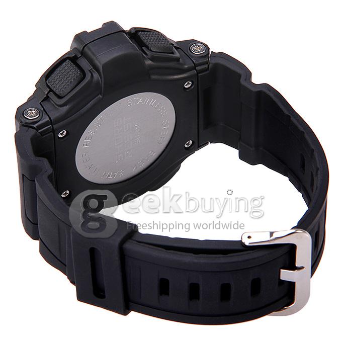 SHHORS SH-756 Men's 30M Water Proof LCD Digital Sport Watch Stopwatch Timepiece with Alarm Clock Calendar - Black