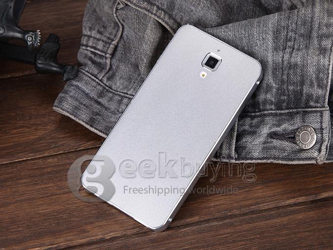 [Spain Stock] Luxury Fashion Ultrathin Aluminum Full Metal Back Cover Hard Case for Xiaomi 4 Mi4 - Silver