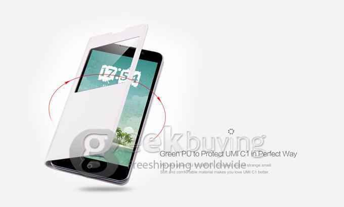 Original Protective PU Leather Hard Flip Cover Shell for UMI C1 - White