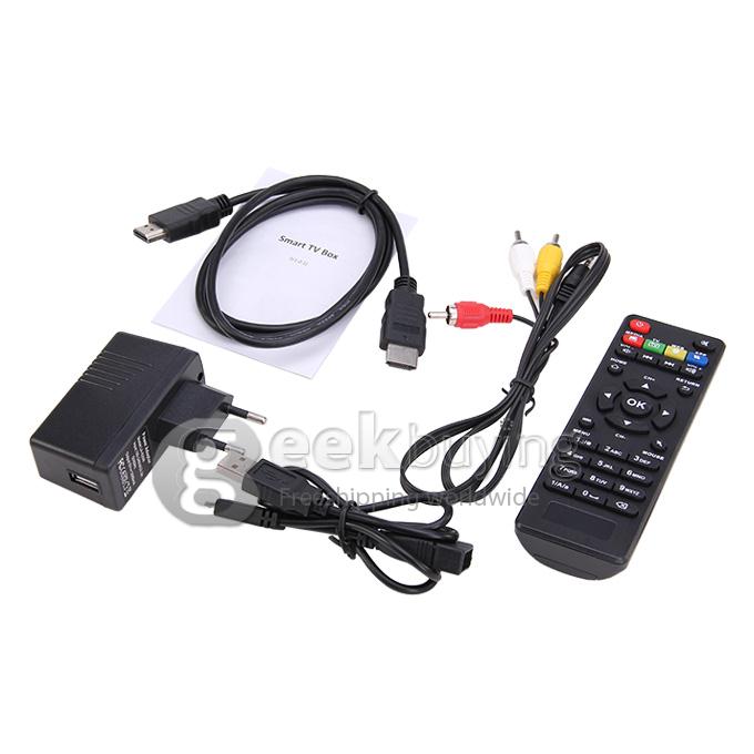 MK919S RK3188-T Quad Core 1.4GHZ Android 4.4.2 Mini TV BOX HDMI HDD Player 2G/8G Built-in 2.0MP Camera & Mic Bluetooth DLAN Miracast - Black
