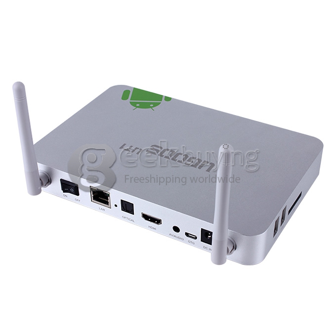 [US Stock] Ugoos UT1 Rockchip RK3188T Quad Core Cortex A9 Google Android 4.2 Mini TV BOX HDMI HDD Player 2G/8G With Dual External Wifi Antennas US PLUG - Silver
