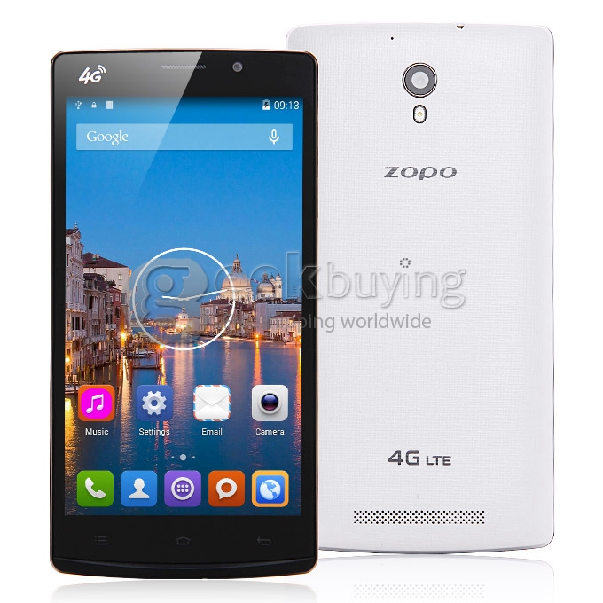 ZOPO C5 MTK6582 Quad Core 1.3GHz 5.5 Inch Android 4.4 OS Smartphone 1GB RAM 8GB ROM 4G FDD-LTE 8.0MP IPS QHD Screen OTG/GPS White