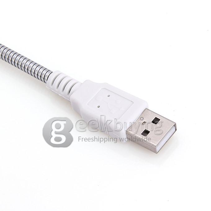 Flexible 611 10-LED USB Illuminating Light for Laptop - White