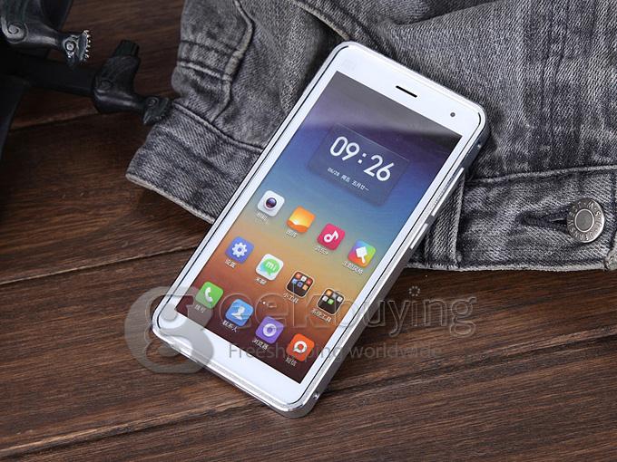 [Spain Stock] Luxury Fashion Ultrathin Aluminum Full Metal Back Cover Hard Case for Xiaomi 4 Mi4 - Silver