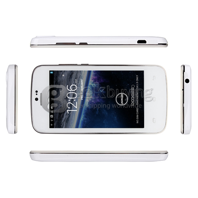 Doogee DG100 MTK6572W Dual Core 1.3GHz 4.0 Inch Android 4.2 OS Smartphone 512MB RAM 4GB ROM 5.0MP 3G/GPS White