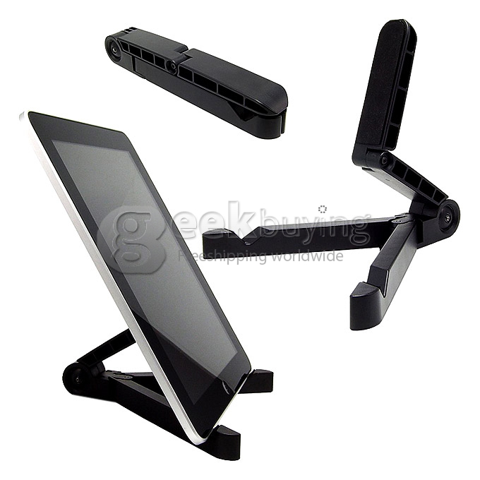 Portable Fold-up Stand Cradle Holder for iPad Tablet Kindle e-Readers - Black